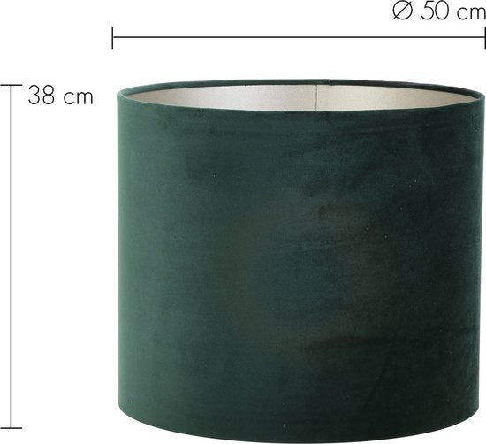 Light & Living Zylinder-Lampenschirm Velours - Grün - Ø50x38cm - Modern