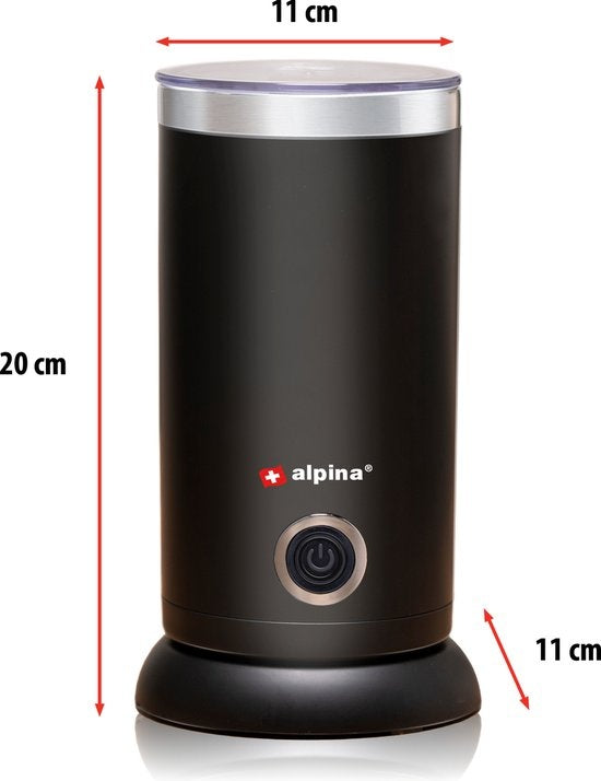 alpina Elektrischer Milchaufschäumer - 3-in-1 - 300ML - Schwarz