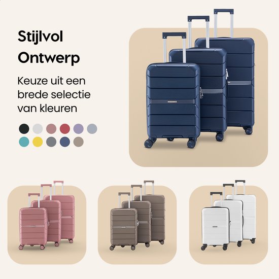 SKYCASES Urban Adventurer - Mittlerer Reisekoffer - Zahlenschloss - 44x27x66cm - 78L - Reisekoffer mit Kofferschloss - Spinner-Räder - Dunkelblau V2