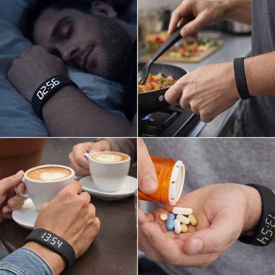 DreamCare Vibrationswecker - Wecker-Armband - für Tiefschläfer & Hörgeschädigte - Schrittzähler-Uhr - Stiller Wecker