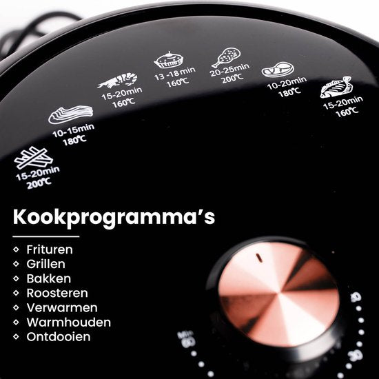 Nexxt Mini Airfryer mit 8 Garprogrammen - 2,6-Liter-Heißluftfritteuse zum Backen, Grillen, Braten - Timer und automatische Abschaltung - 1000W