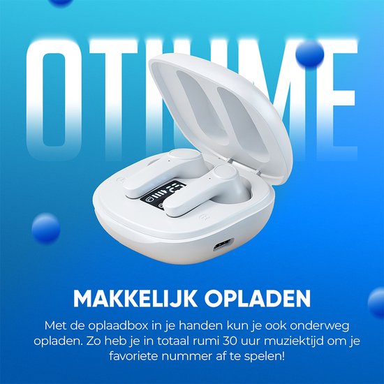 Otiume - Drahtlose Ohrhörer - Bluetooth-Kopfhörer - Drahtlose Ohrhörer - 32 Stunden Spielzeit - Hi-Fi Sound - Weiß