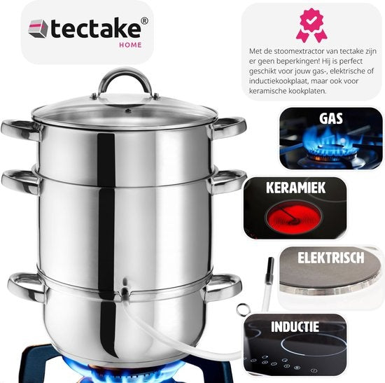 tectake Dampf-Extraktor - Ã˜ 26 cm - Edelstahl - Induktion