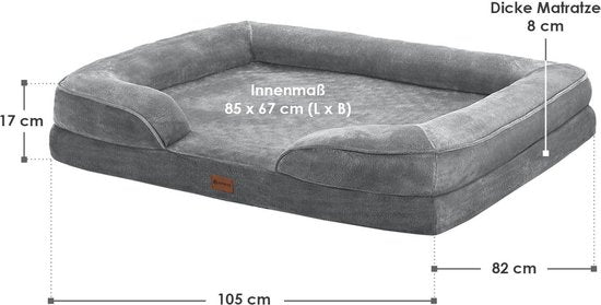 Hundekorb / Katzenkorb Sheena XL - 105 x 82 cm - Grau