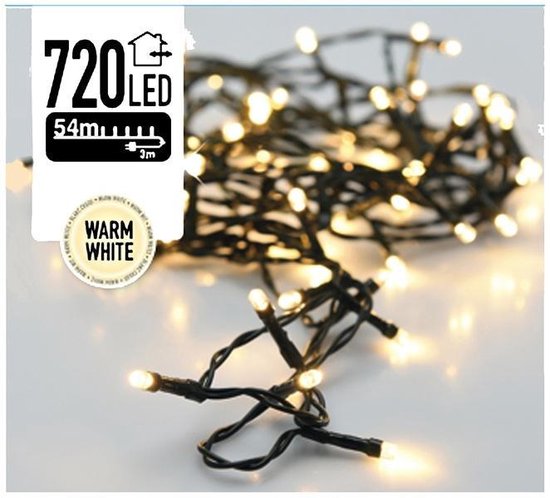54 Meter LED-Leuchten / LED-Schnur mit 720 LEDs warm/weiß | für den Innen- und Außenbereich