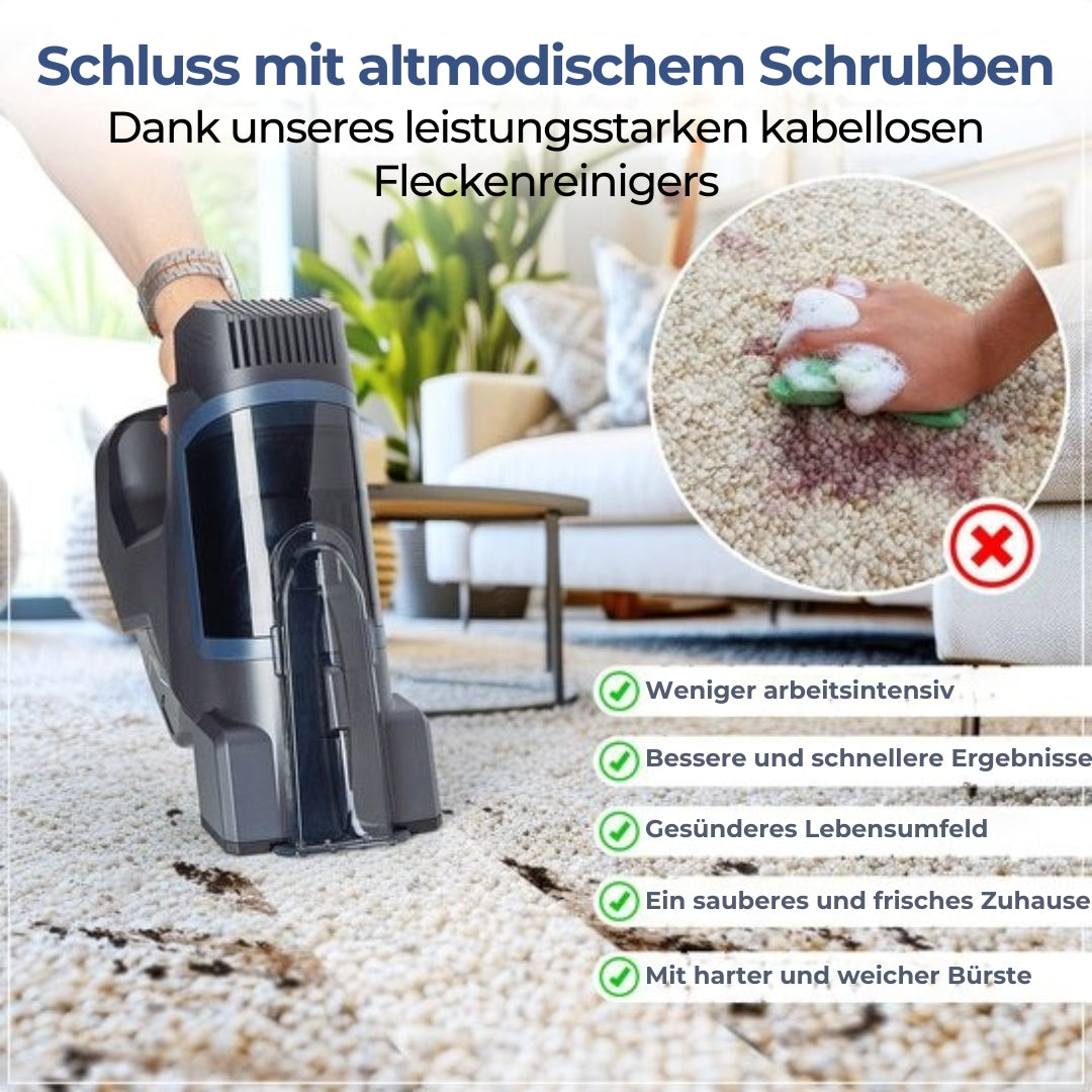 Innovixpro® Teppichreiniger - 2 Aufsätze - 45 Minuten Akkulaufzeit - Kabellos - Schwarz