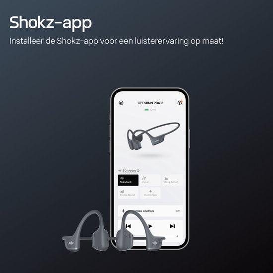 Shokz OpenRun Pro 2 Offener Sport-Kopfhörer - Knochenleitung - IP55 wasser- und schweißfest - 12-Stunden-Akku - Schwarz