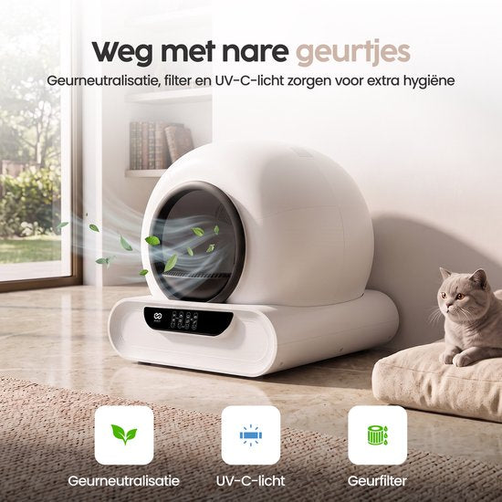 Infinity Goods Automatisches Katzenklo XXL – Selbstreinigendes Katzenklo – inkl. App – 75 l – mit Katzenklo-Matte und 3 Rollen Aufbewahrungsbeuteln