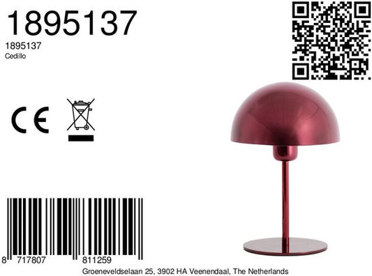 Light & Living Tischlampe Cedillo – Rot – 18 x 28 cm