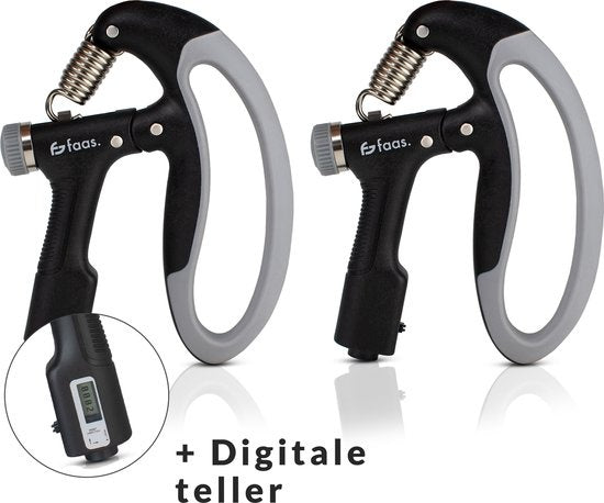 Verstellbarer Handtrainer - 2er-Set - 10 bis 100 KG - Digitaler Zähler - Hand Squeeze Fitness - Unterarm-Griff-Trainer - Schwarz