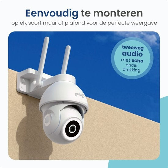 Gologi - Superior Sicherheitskamera 2 - Außenkamera mit Nachtsicht - Wand- und Dachmontage - 4MP - Mit Wifi und App - Weiß