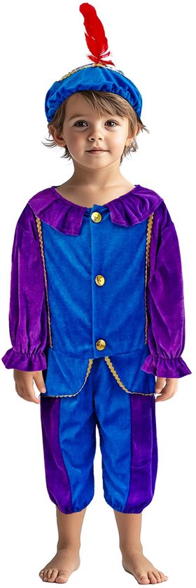 Pieten-Kostüm 98–104 Lila/Blau