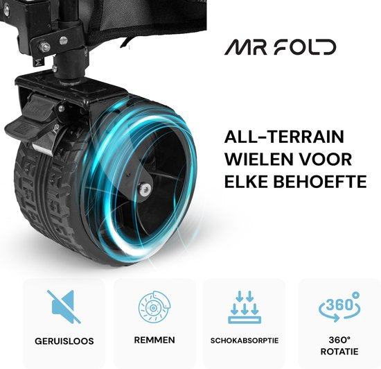 Mr. Fold Bolderkar XXL - faltbar - 600L - 300KG - Grün - geländegängige Räder