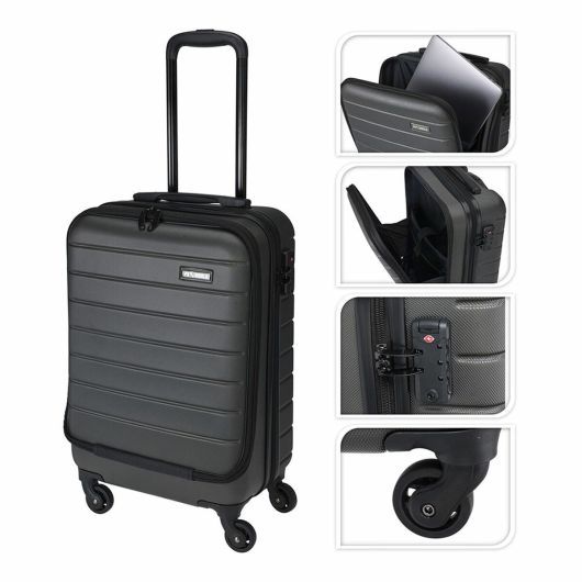 Proworld - Handgepäckkoffer - 37 Liter - 35 x 22 x 55,5 cm - Schwarz