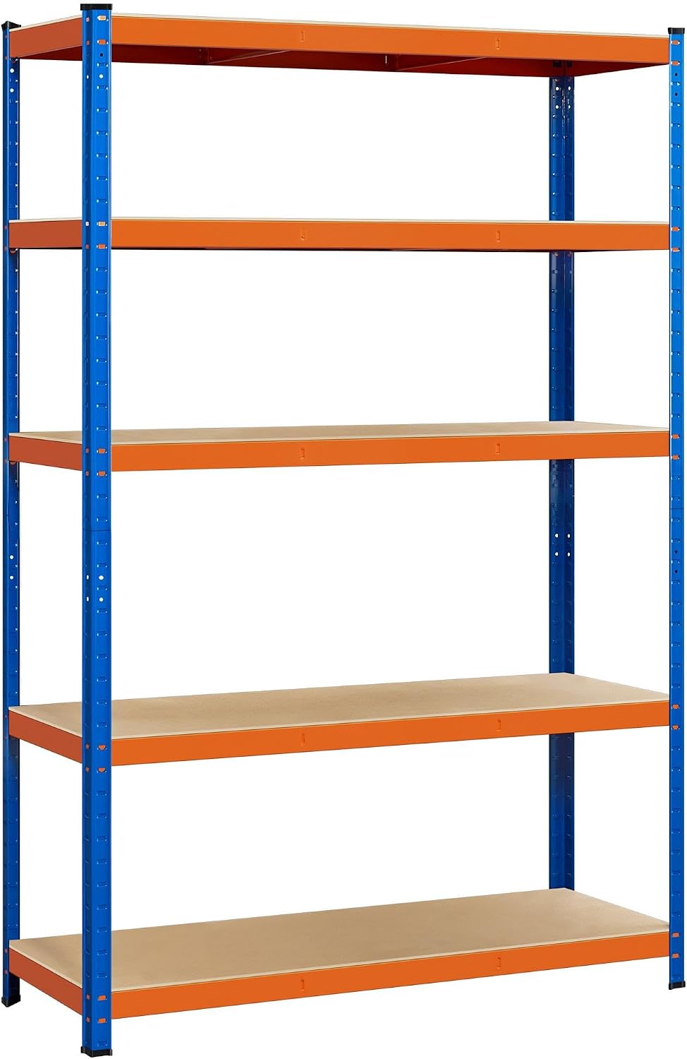Yaheetech Regalsystem, robustes Aufbewahrungsregal, 180 x 120 x 45 cm – 875 kg Tragkraft – Orange/Blau
