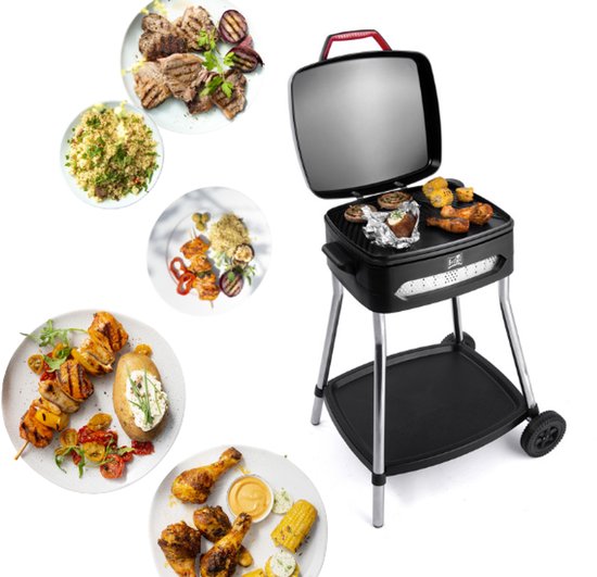 FRITEL Grill BBQ 3278 – Elektrischer Grill / Tischgrill – Große Grillfläche: 40 x 36 cm – 2000 W – Abnehmbare Grillplatte + Untergestell
