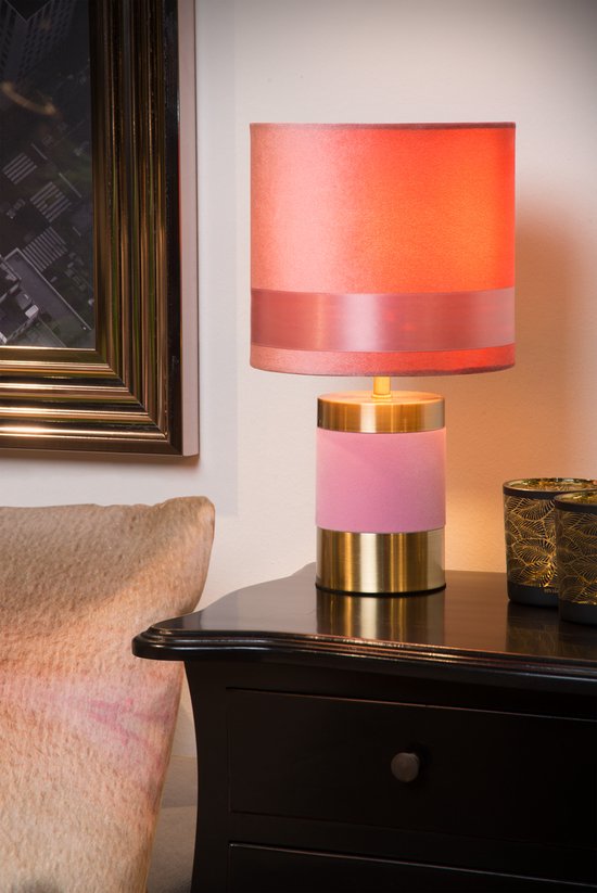 Lucide EXTRAVAGANZA FRIZZLE – Tischlampe – Ø 18 cm – 1xE14 – Rosa