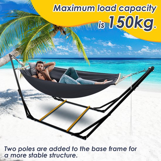 Hängematte mit Gestell dunkelgrau bis 150kg Hängematten Outdoor Bar Hängematte Hängesessel