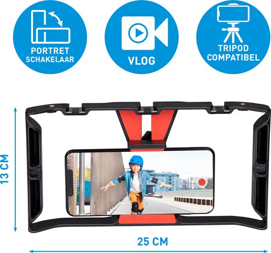 Grundig Smartphone Video Rig - Handgriff - Schwarz/Rot