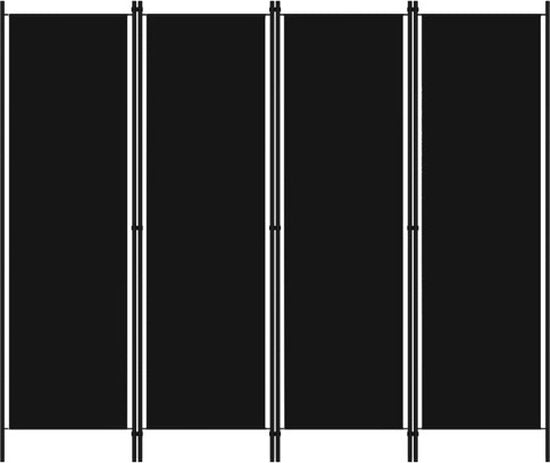 vidaXL – Raumteiler – mit – 4 – Paneelen – 200 x 180 – cm – schwarz