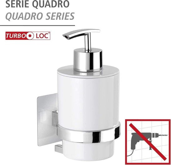 Wenko Seifenspender Quadro Uno 250 ml, Edelstahl, Silber