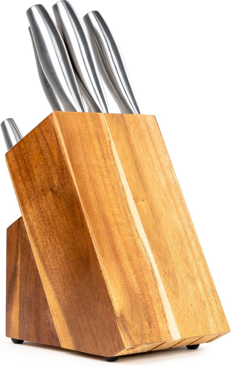 Holz-Messerblock ohne Messer - Messerhalter von Coninx - Akazienholz Messerblock dunkel