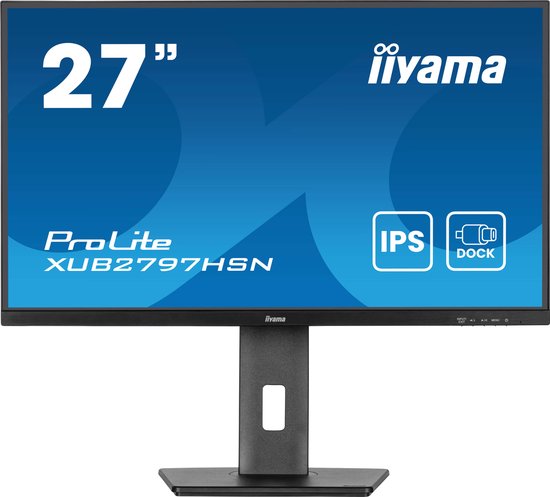 iiyama ProLite XUB2797HSN-B2 – 27 Zoll – Full HD – IPS – USB-Hub (4x) – Verstellbar – USB-C-Dock