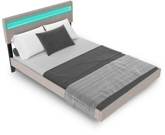 Hängebett Lissabon - 140x200cm - Kunstleder - Inkl. LED - Beige