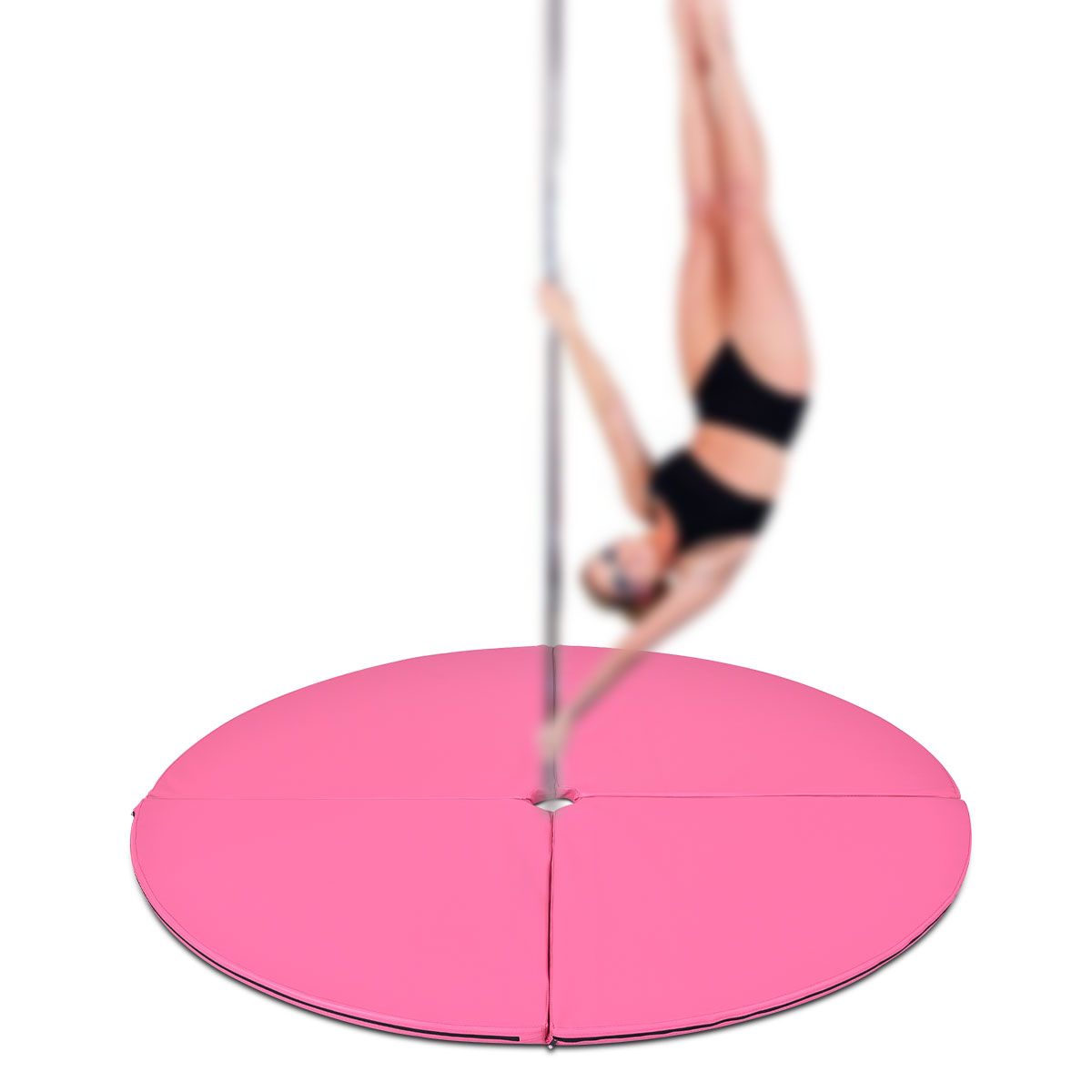Coast Pole Dance Matte Ø150 x 5 cm Pink - Faltbare Gymnastik- & Schutzmatte mit Klettverschluss PVC