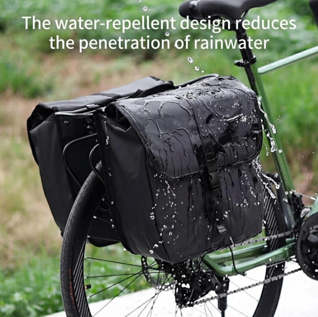 Costic wasserabweisende Fahrradtasche – Schwarz – 35 x 17 x 39 cm – Schnellverschlusssystem
