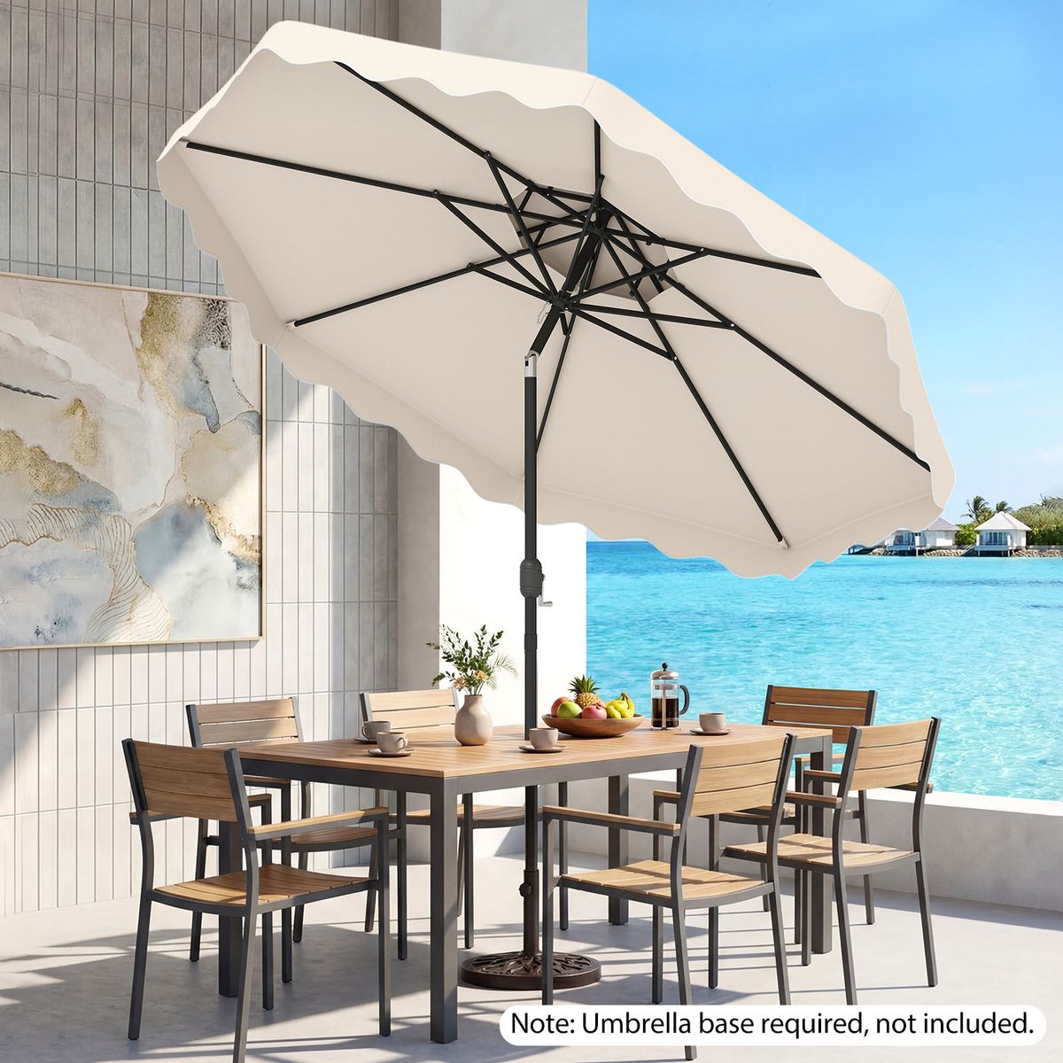 Coast Terrassenschirm – verstellbarer Neigungswinkel – stabiler Metallrahmen – beige, 300 x 300 cm