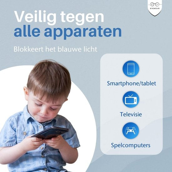 LC Eyewear Computerbrille für Kinder - Blaulichtbrille - Displaybrille - Unisex - Transparent Blau