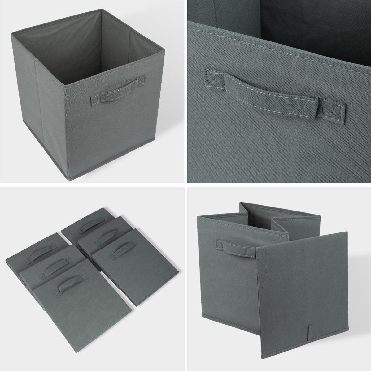 LifeGoods Kleiderschrank-Organisatoren - 6 Stück - 20L - Textil - Grau