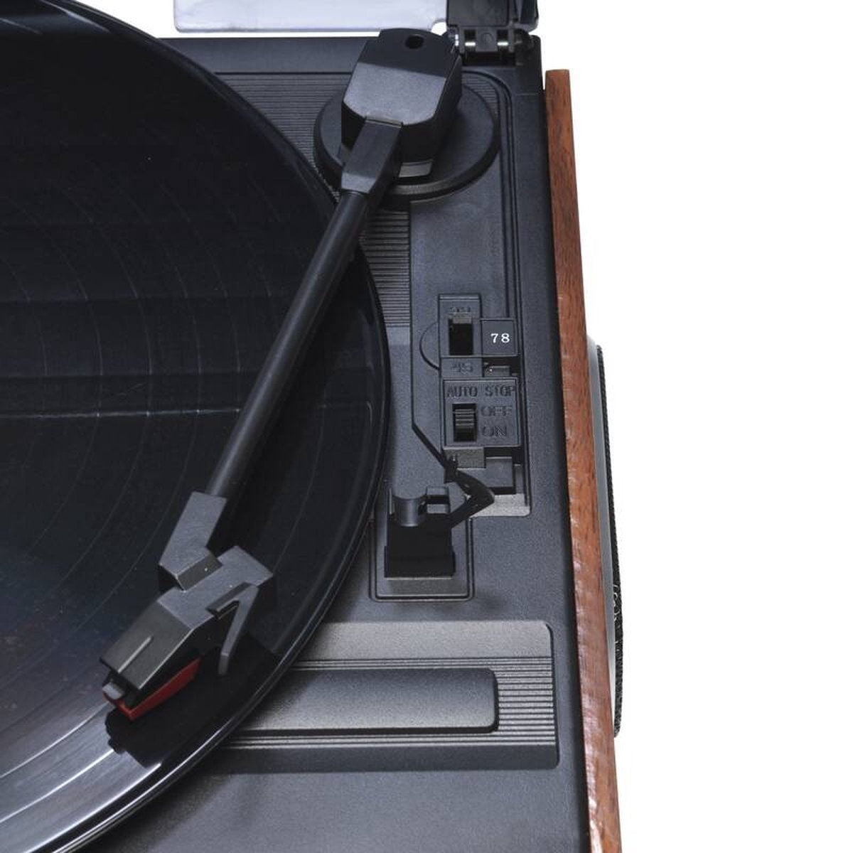 Denver Retro-Schallplattenspieler - Integrierte Lautsprecher - FM-Radio - Auto-Stopp-Funktion - AUX - Phono - VPR190 - Holz/Silber
