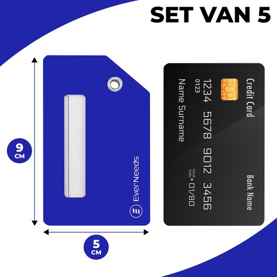 EverNeeds Gepäckanhänger - Silikon - Gepäckanhänger für Koffer - Gepäckanhänger - Blau - 5 Stück