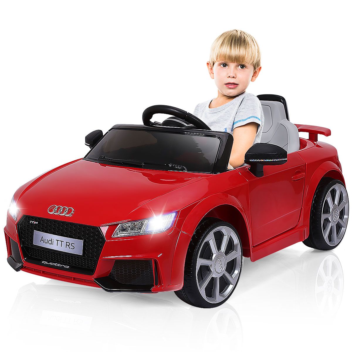 Coast Elektro-Kinderauto – 2 Motoren – Fernbedienung und Musik – rot 104 x 63,5 x 45,5 cm