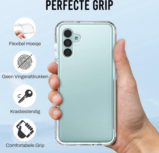 Podec 2-in-1-Hülle mit Displayschutzfolie, passend für das Samsung Galaxy A13 5G, transparente Handyhülle – stoßfeste Schutzhülle