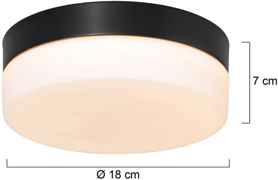 Deckenleuchte Ikaro 1362ZW Schwarz Ø 18 cm – Modern, Elektronik & Glas, Steinhauer