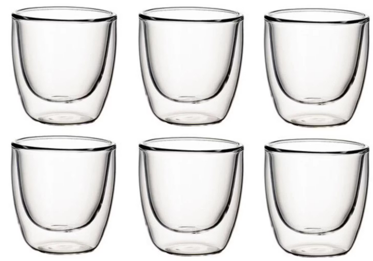 Villeroy & Boch Manufaktur Rock - 6er-Set Doppelwandige Teegläser - 250 ml - Borosilikatglas - Mikrowellen- und spülmaschinenfest