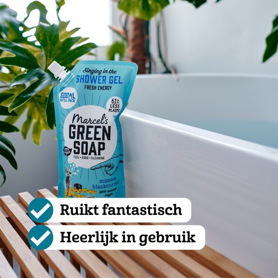 Marcel's Green Soap Duschgel-Nachfüllpackung – Mimose & Schwarze Johannisbeere – 6 x 500 ml