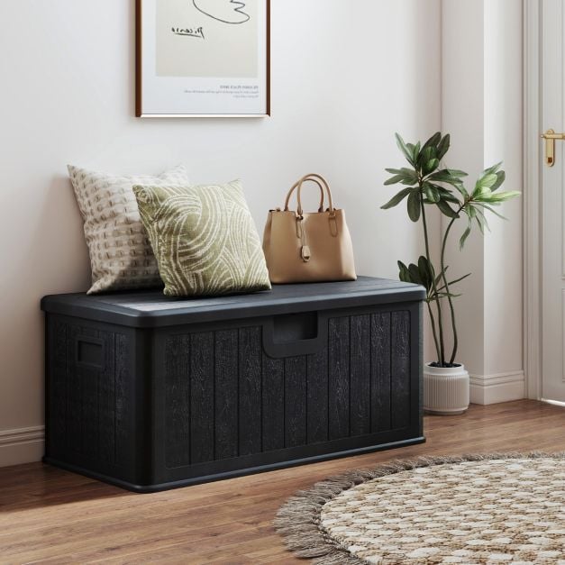 Coast 378L Gartenbox / Aufbewahrungsbox - Wasserdicht, abschließbar, multifunktional - Schwarz