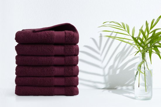 DoubleDry XL Handtücher 70 x 140 – 6er-Set – Hotelqualität 500 g/m² – 6x Bordeauxrot