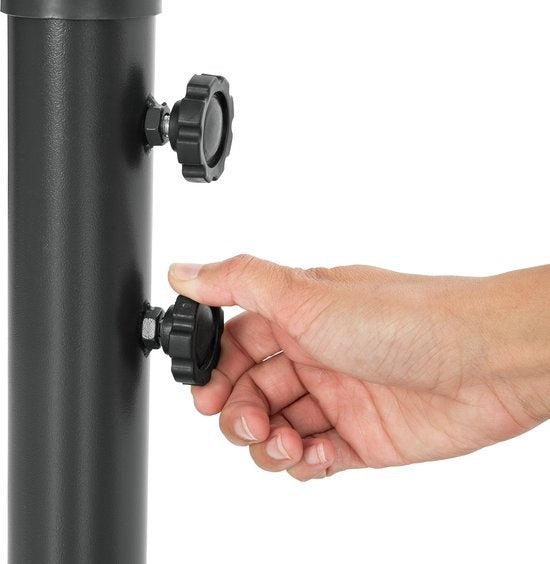 tectake - Schwebender Sonnenschirm aus Aluminium - Durchmesser 350 cm - Drehbar - Neigbar (stufenlos verstellbar) - UV-Schutz - Inkl. Schutzhülle - grau