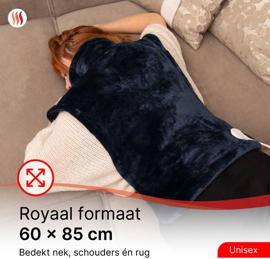 Seranova gewichtete elektrische Wärmekissen für Rücken, Schultern und Nacken - Heizkissen - Heizkissen - 1.3KG - 100w - Blau