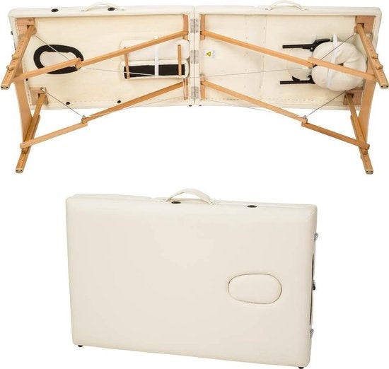 2-Zonen-Massagetisch beige - 5cm + Tragetasche - 401462