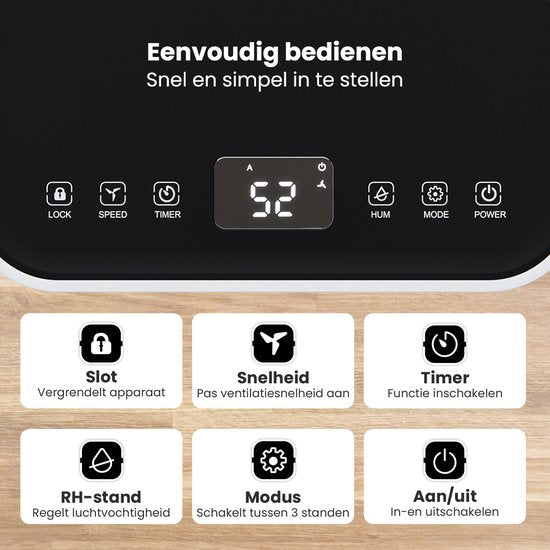 Auronic Luftentfeuchter - Compact Series - 10 l pro Tag - Waschtrockenfunktion - Schlafzimmer, Bad und Wohnzimmer - Weiß