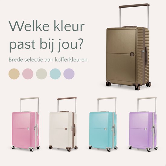 Skycases City Walker - Mittelgroßer Reisekoffer 77L - Leicht und robust - 360° Spinner-Räder - Original TSA-Schloss - Inklusive Schutzhülle & Nassbeutel - 66 x 45 x 26 cm - Beige
