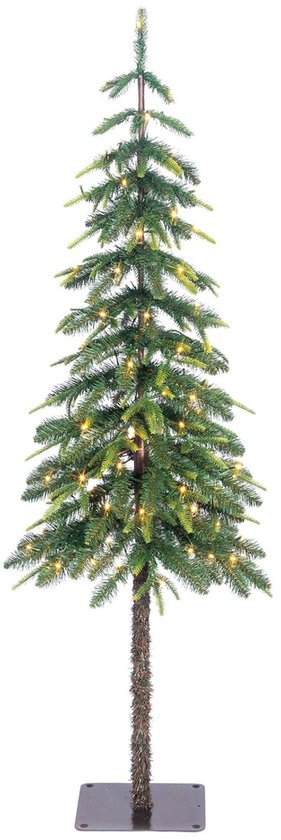 Black Box Trees Lodge Kunstweihnachtsbaum mit Beleuchtung sowie Timer- und Dimmfunktion – H 155 x Ø 48 cm – Grün
