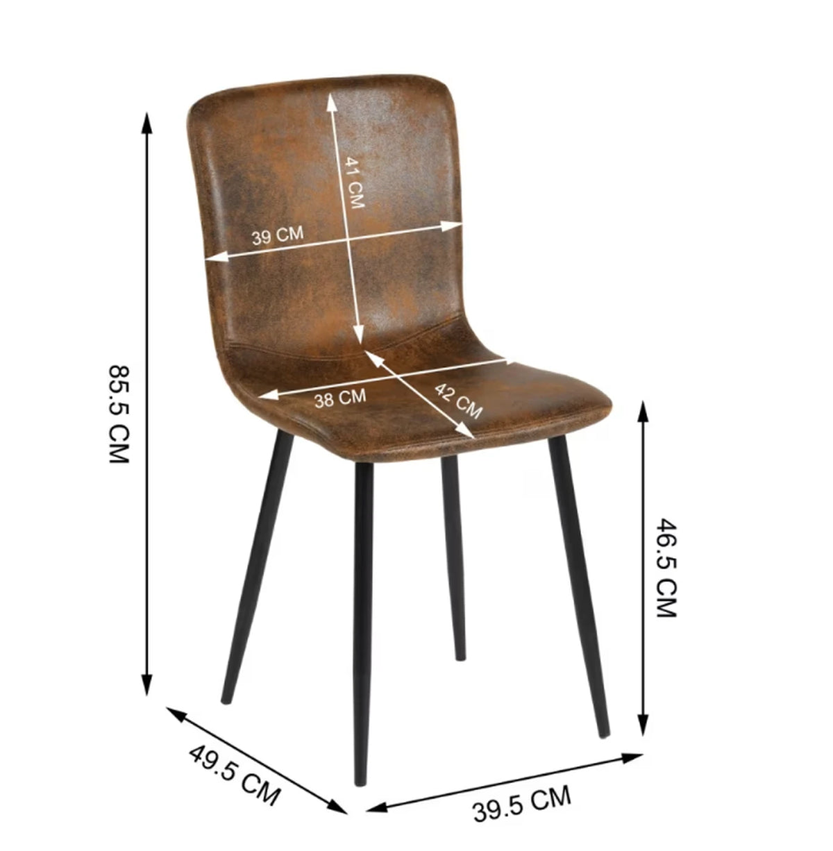 Urban Meuble Stuhlset, 4-teilig – Luxuriöse Esszimmerstühle, grau, Kunstfell – 44 x 54 x 87 cm