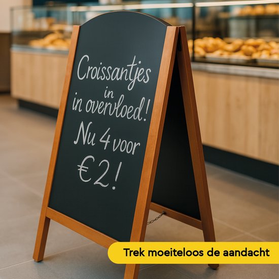 BRASQ Chalkboard Elegance Mahagoni - 70x130 CM - Chalkboard - Werbeschild - Bürgersteigschild - Doppelseitig - für Innen und Außen - Gastgewerbe